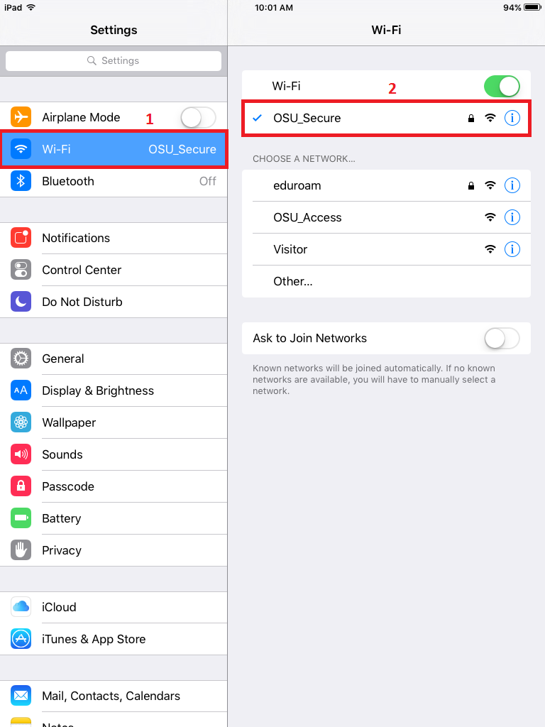 Open Settings and switch to the WiFi section